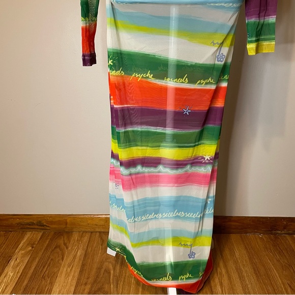 SIEDRES Hera Watercolor Striped Sheer Maxi Dress - Picture 7 of 9